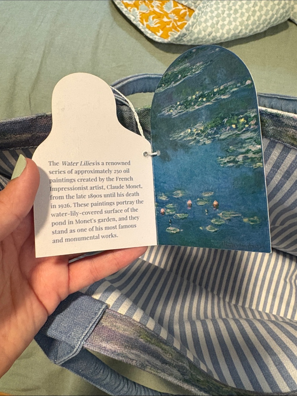 Claude Monet Water Lilies Canvas Tote Bag Museum MET Phillips Collection NWT - Picture 5 of 8